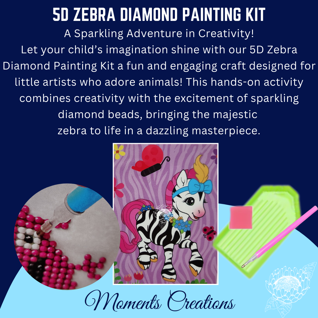 5D Zebra Diamond Painting Kit