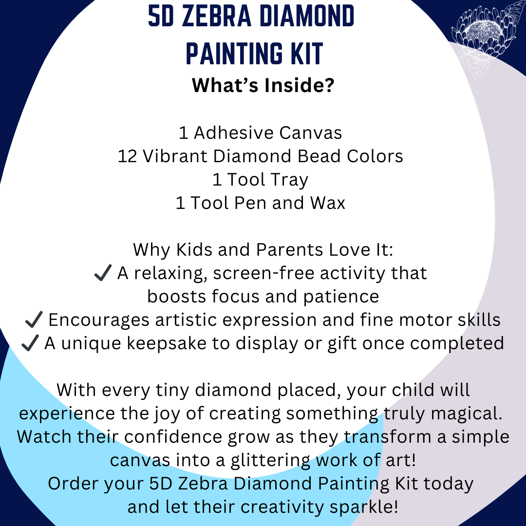 5D Zebra Diamond Painting Kit