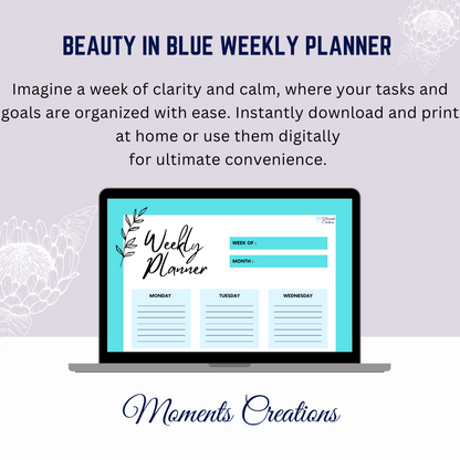 Beauty in Blue Weekly Planner